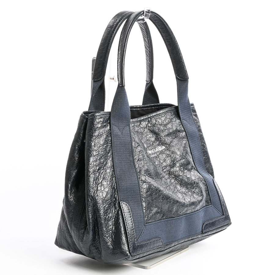 BALENCIAGA ネイビーカバス ならし M 蛍光色傷汚れ多数あり i18300