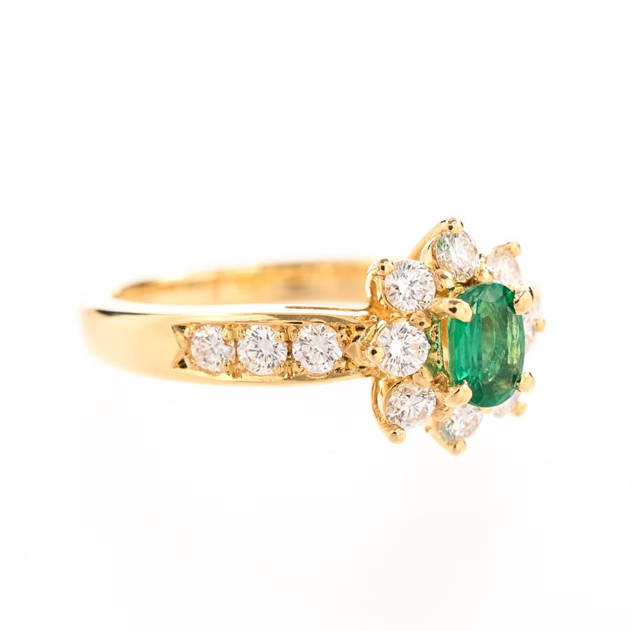 K18 天然エメラルドリング E0.75ct D1.02ct 18金 ダイヤ - メルカリ