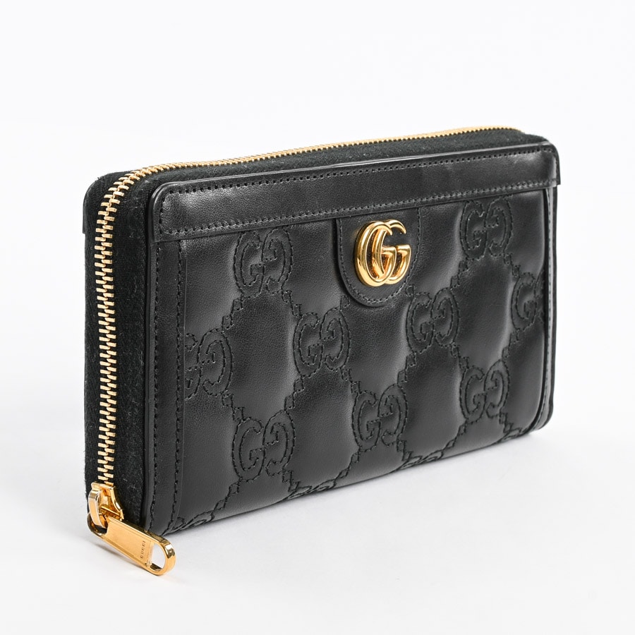 GUCCI グッチ GGマトラッセ ジップ アラウンド 長財布 ブラック