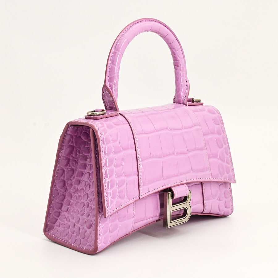 ［25ss新作］BALENCIAGA Hourglass レザーショルダーバッグ Balenciaga Hourglass XS Handbag With Rhinestones | Saks