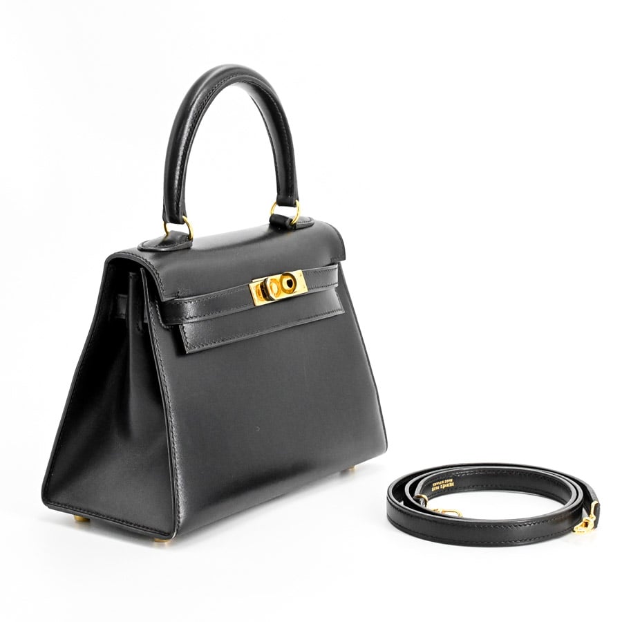 ☆早い者勝ちHermèsブラック ハンドバッグ ミニサイズ·` エルメス HERMES ミニケリー 〇S刻 ブラック/GD金具 ボックス