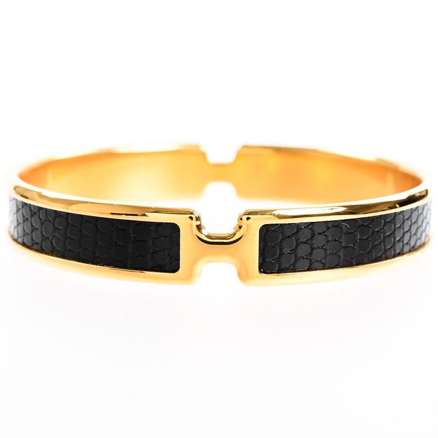 新品】HERMES リザード オランプ ブラック/ゴールド