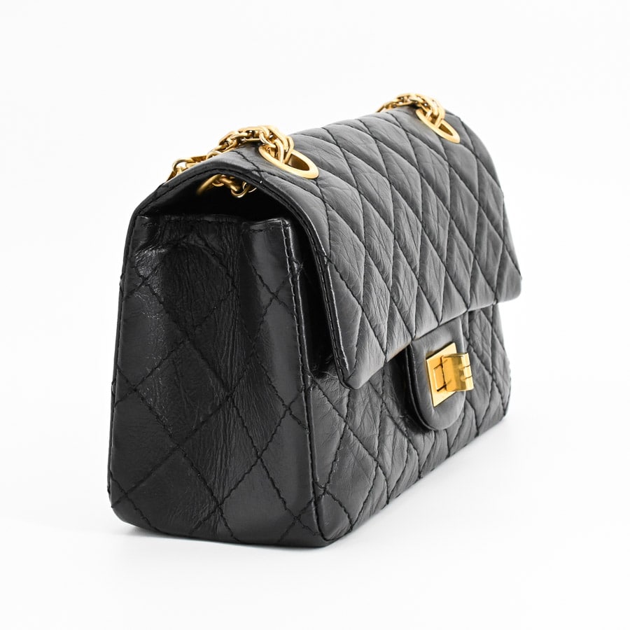 上品エレガントな逸品♪【CHANEL】2.55 ミニ ハンドバッグ 2.55 ミニ ハンドバッグ、エイジド カーフスキン、ブラック