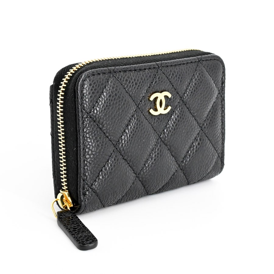 25C CHANEL CC グリーンなクラシックジップコインパース CHANEL （新品・未使用品）シャネル マトラッセ クラシック