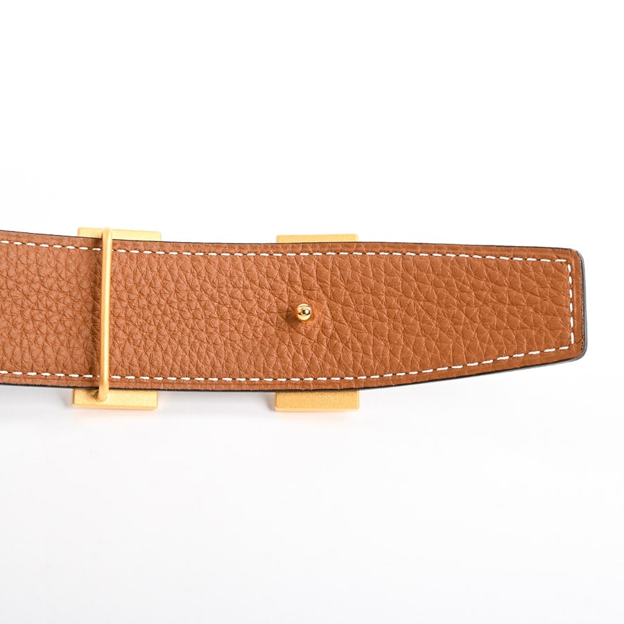 HERMES エルメス Hロゴ ◯Z刻印入り レディースベルト ゴールド