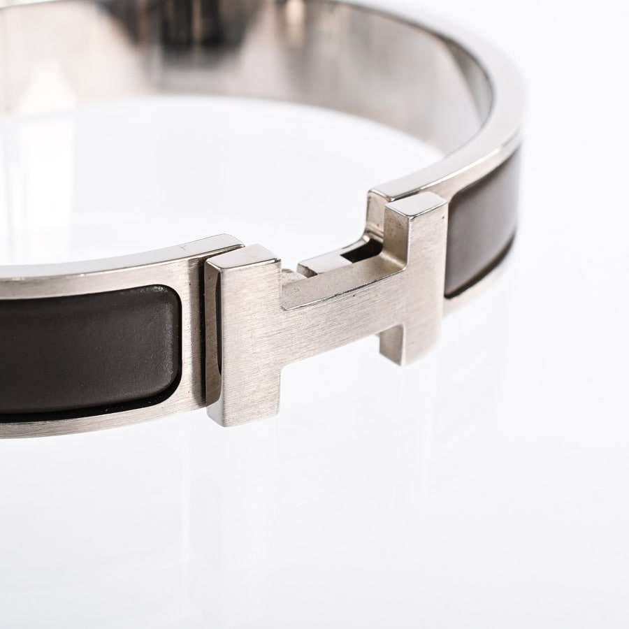 新品未使用 エルメス クリックHH シルバー×クレ（内周17.5cm） HERMES - HERMES エルメスブレスレット《クリック H》シルバー