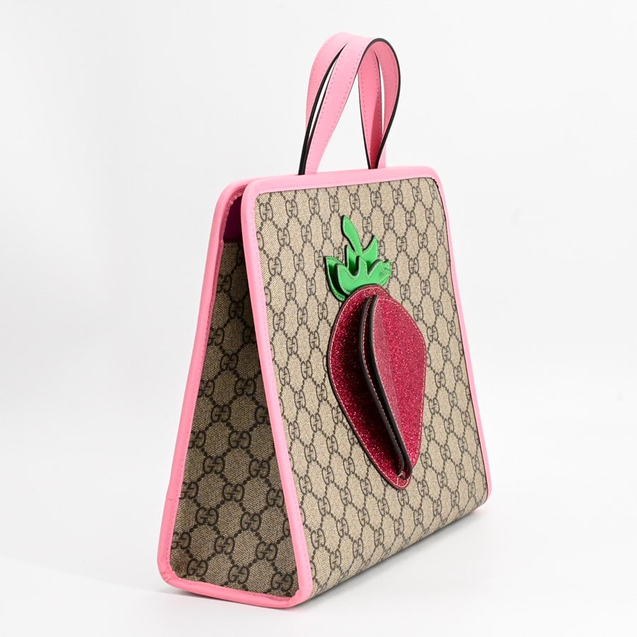 GUCCI オレンジ ピンク トートバッグ チルドレンズ3Dストロベリートートバッグ(約W28xH25xD10cm(実寸