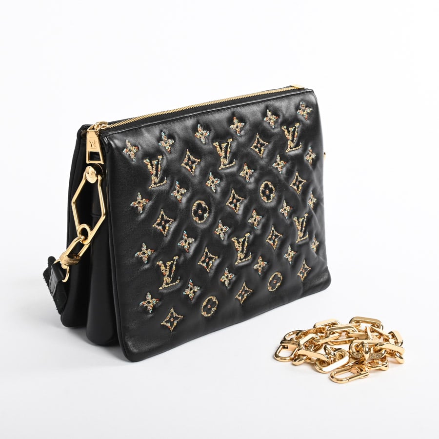【高級感あるブラックが素敵♪】Louis Vuitton★クッサン PM 高級感あるブラックが素敵♪】Louis Vuitton☆クッサン PM