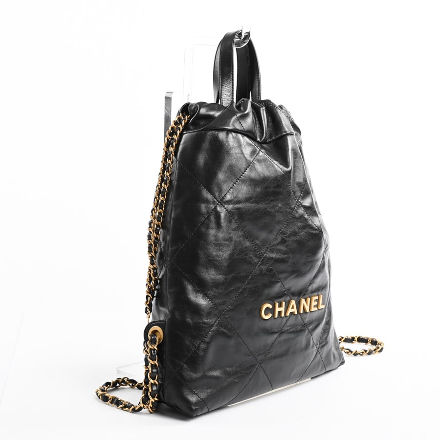 CHANEL22バックパック(約W28xH33xD7cm(実寸) ブラック