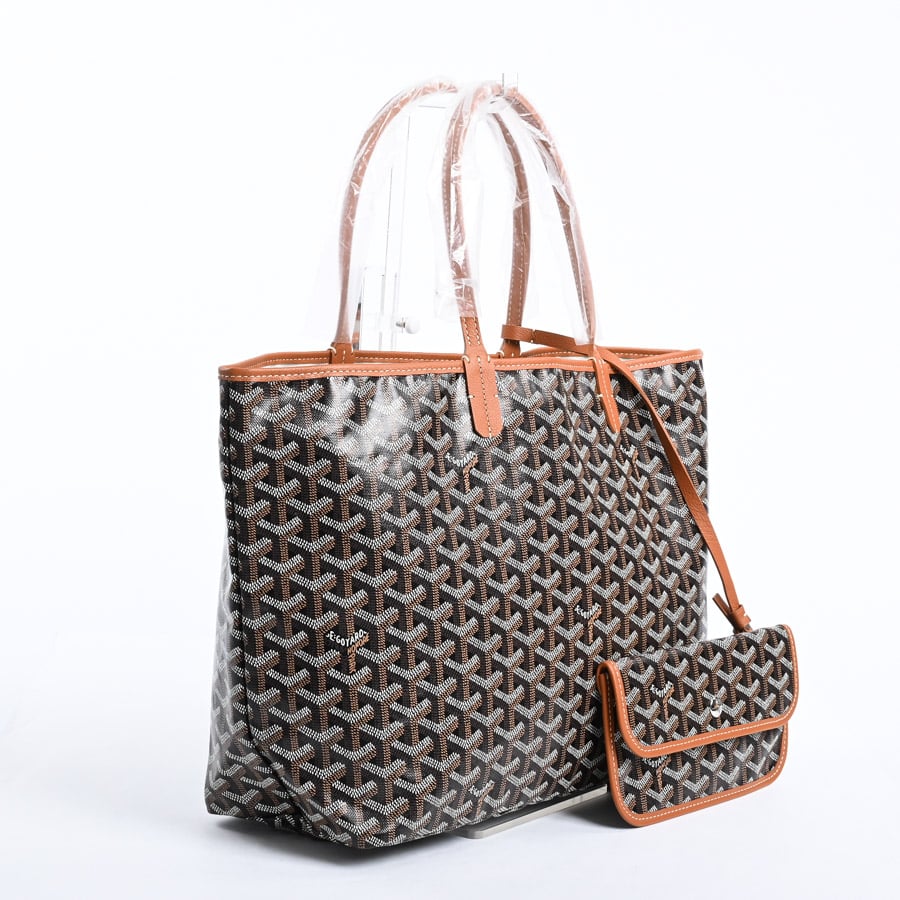 【美品】ゴヤール サンルイ PM ゴヤール GOYARD サンルイPM ブラック ナチュラル ゴヤールディン