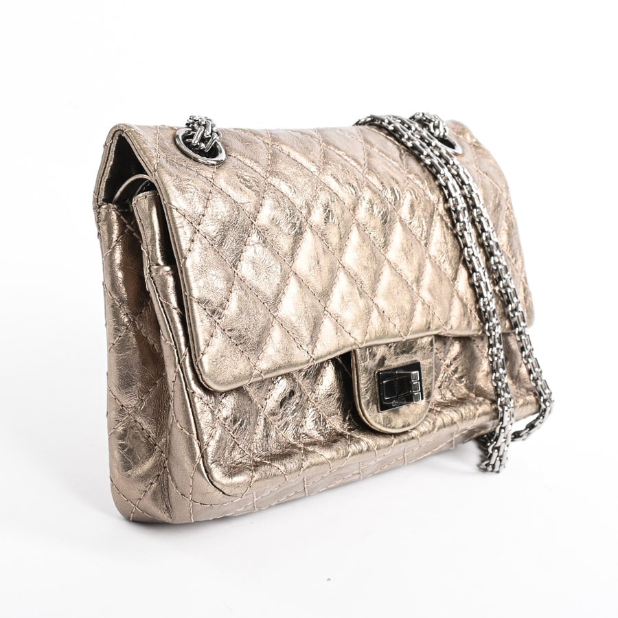希少モデル✨CHANEL2.55 チェーンショルダー　クロコ模様　ナイロン シャネル 2.55 クロコ型押し シングルフラップ ダブルチェーン