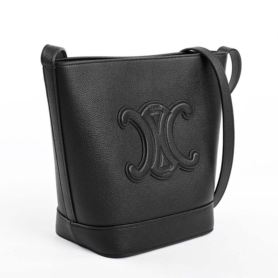 【美品】CÉLINE トリオ スモール ブラック セリーヌ トリオ スモール 斜め掛け ショルダーバッグ ブラック