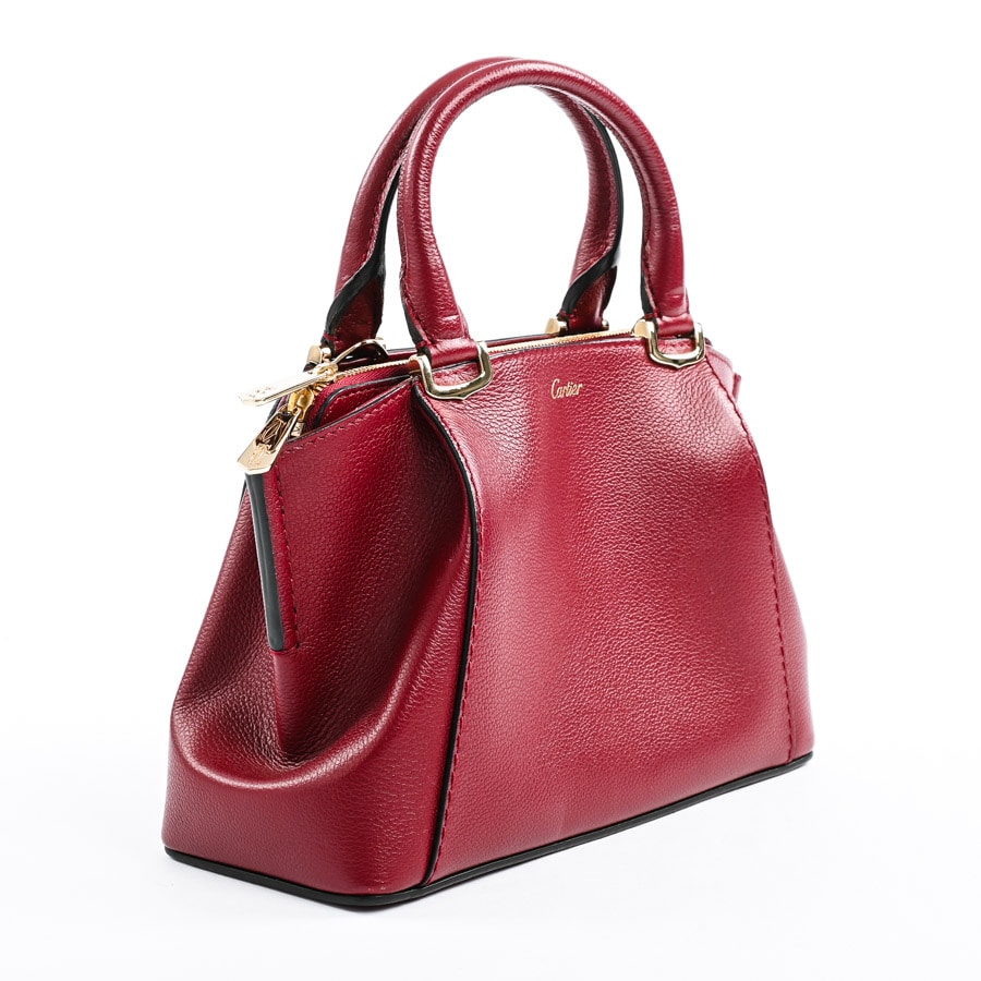 ①限定 Cartier C ドゥ カルティエ ハンドバッグ ショルダー ボルドー Cドゥカルティエ2WAYハンドバッグ | ハンドバッグ | 型押しレザー