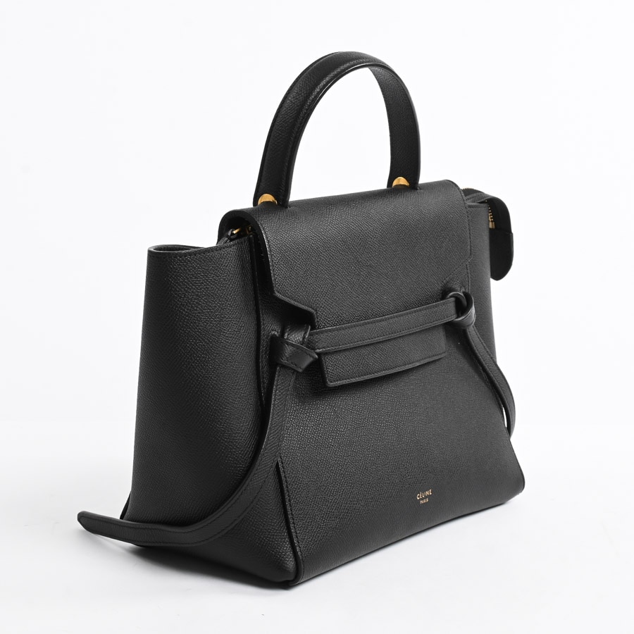 ベルトバッグマイクロ(約W開口部32底部23xH20xD13cm(実寸) ブラック