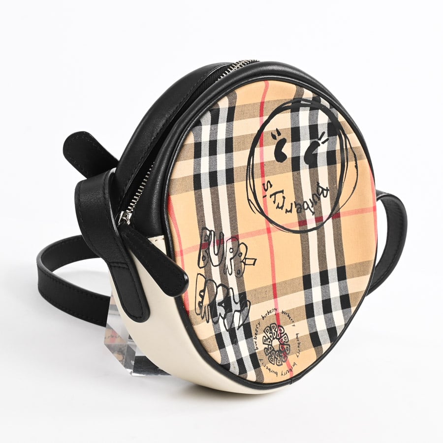 Rei　BURBERRY ラウンド型ショルダーバッグ ラウンドショルダーバッグ(約W17xH17xD5cm(実寸) ブラウン): ブランド