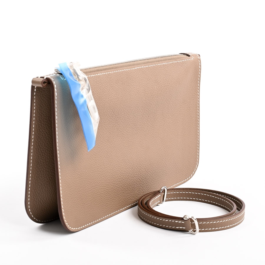 エルメス HERMES ジップアンゴー ジップアンゴー トゥーゴー バッグ ショルダーバッグ エバーカラー エトゥープ Etoupe グレー gray ゴールド ポーチ クラッチバッグ ヴォーエバーカラー シェーヌダンクル HERMES - エルメス HERMES ジップアンゴー トゥーゴー