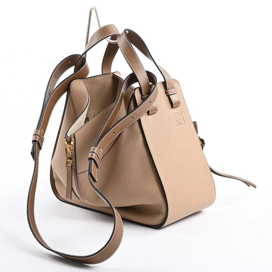 ハンモックバッグスモール(約W上34/下13.5xH25.5xD23cm グレージュ