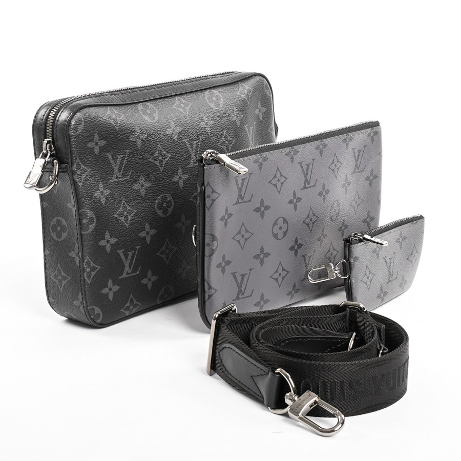 トリオメッセンジャー(約W25xH18.5xD7cm ブラック): ブランドバッグ