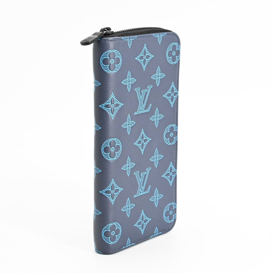 ジッピーウォレットヴェルティカル(約W10xH20xD2cm ネイビー / ブルー