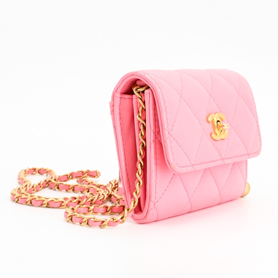 CHANEL / カードケース Vステッチ ラムスキン CHANEL】シャネルカードケース Vステッチ ブラック ミニ財布