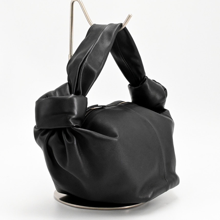 BOTTEGA VENETA ダブルノットレザーハンドバッグ　黒 ダブルノット | 629635 | ハンドバッグ | カーフ | 中古A品