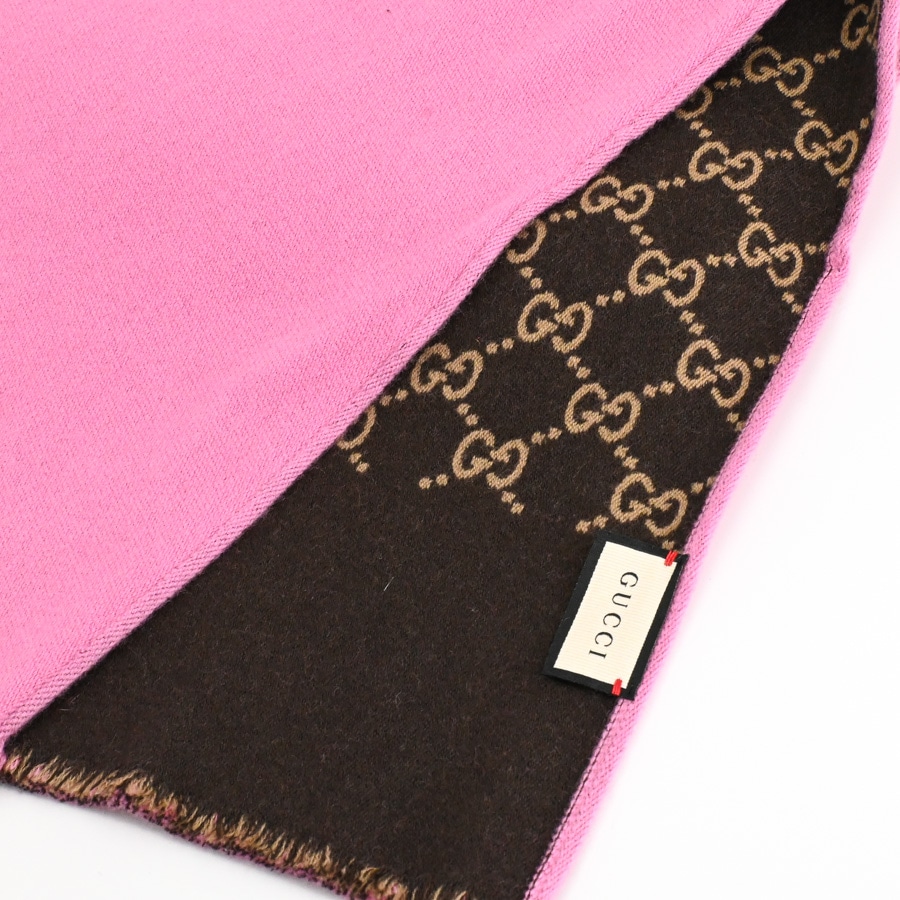 【極美品】GUCCI グッチ GG リバーシブルマフラー ユニセックス リバーシブルマフラー | ウール | 中古A品| ユニセックス│グッチ