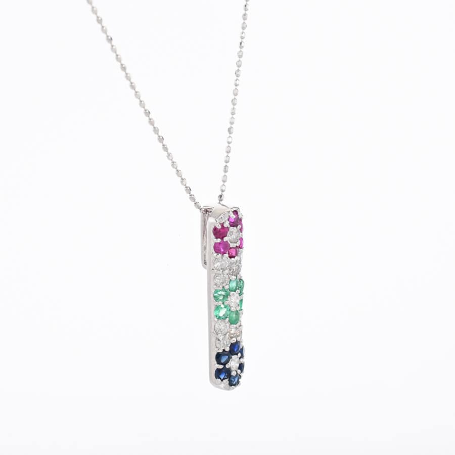 ルビー ネックレス | K18ホワイトゴールド | 中古A品| レディース