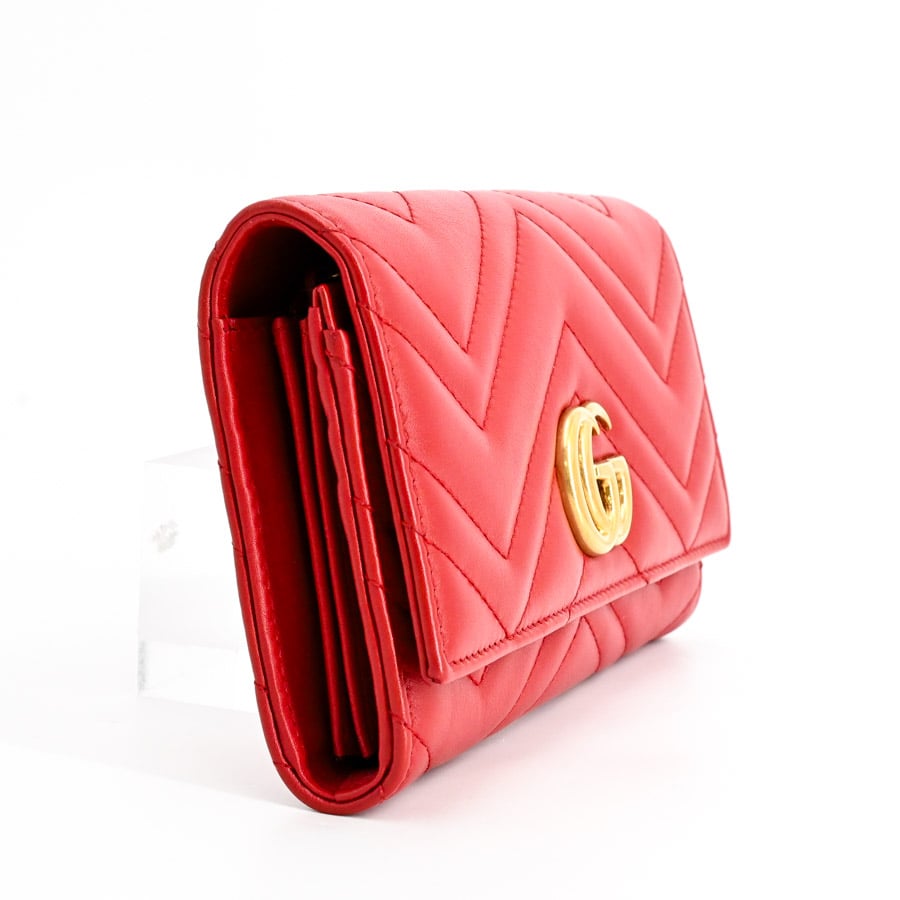 GGマーモントコンチネンタルウォレット(約W19xH11cm(実寸) レッド