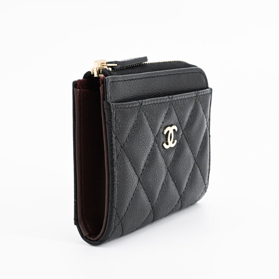 クラシックジップカードケース(約W11xH8.5cm(実寸) ブラック