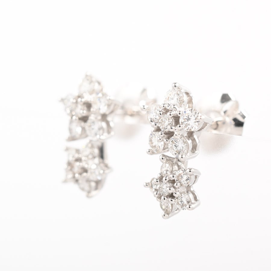 ダイヤ ピアス | K18ホワイトゴールド(K18WG) | 中古A品| レディース