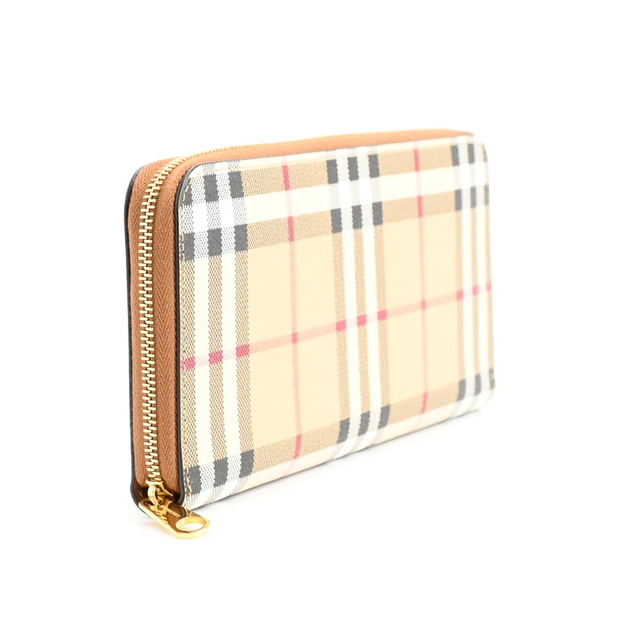 BURBERRY 長財布 ハート柄 ラウンドファスナー ラウンドファスナー財布(約W20xH10.5cm(実寸) ブラウン): ブランド財布