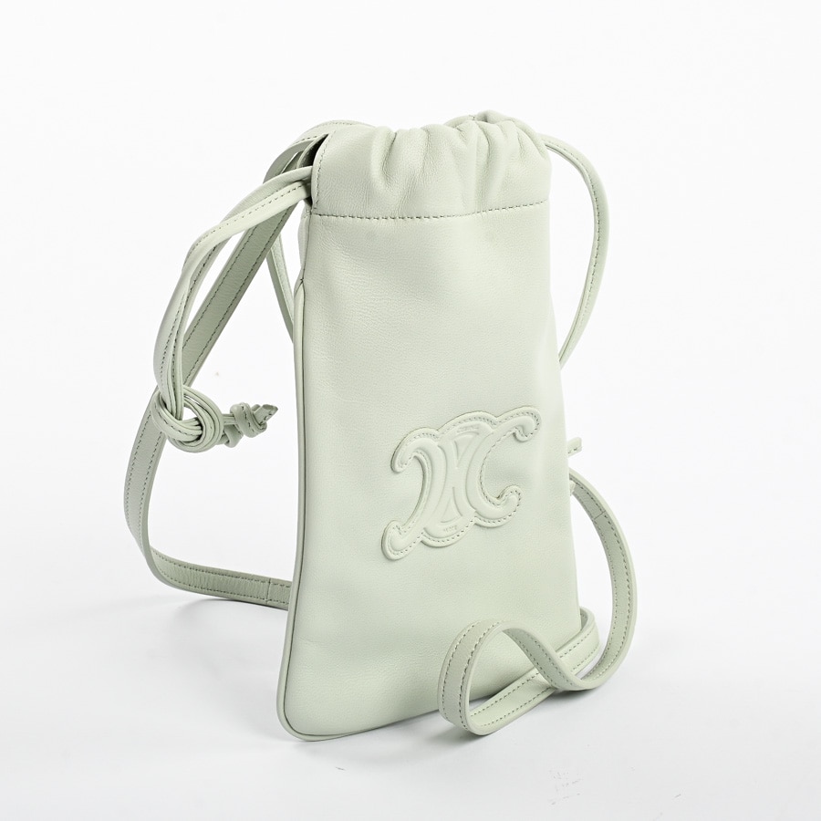 ドローストリングモバイルポーチ | 10L163 | ラムスキン | 中古A品