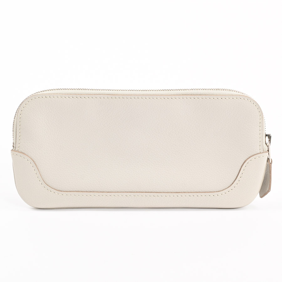 HERMES ライトグレー ケース ケース(約W18xH8.5cm(実寸) ライトグレー / パールグレー): ブランド