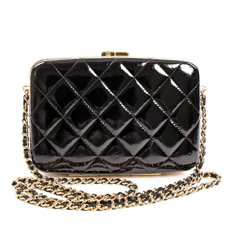 シャネル CHANEL ショルダーバッグ パテントレザー ブラック×ベージュ×ホワイト レディース 送料無料【中古】 z8312 チェーンショルダーバッグ | ショルダーバッグ | パテントレザー