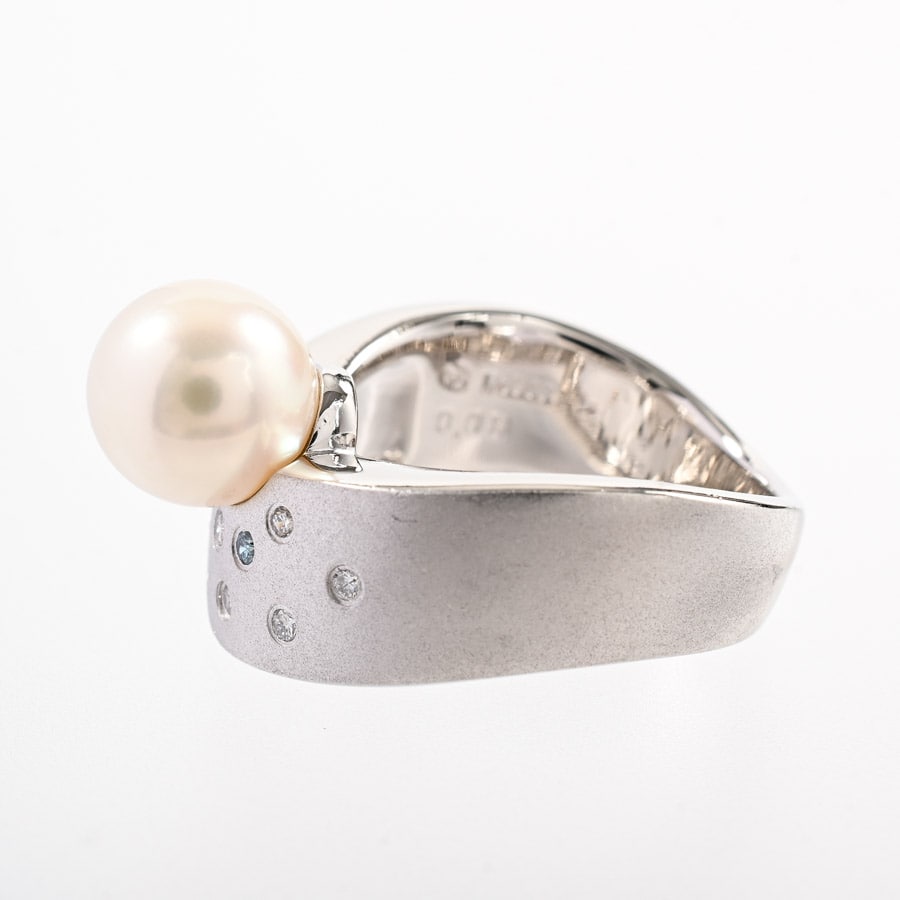 【4002】TASAKI 真珠　パール　リングpt900 14号 4002】TASAKI 真珠 パール リングpt900 14号