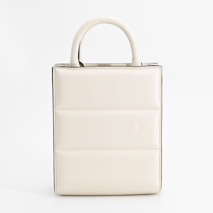 DOUDOUNEミニトートバッグ(約W15xH18xD7cm(実寸) ホワイト