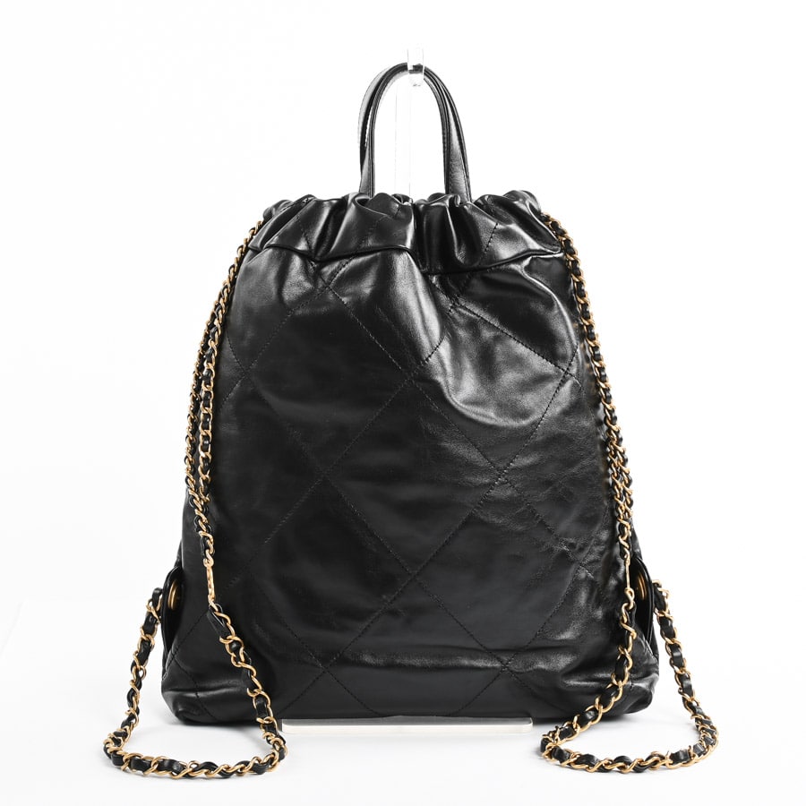 【ALL BLACKでおしゃれ♪】CHANEL バックパック CHANEL Lambskin Quilted Drawstring Backpack Black – STYLISHTOP
