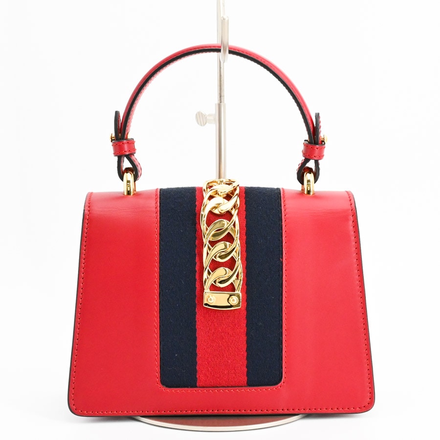 シルヴィ2WAYハンドバッグ(約W20xH14xD8cm(実寸) レッド