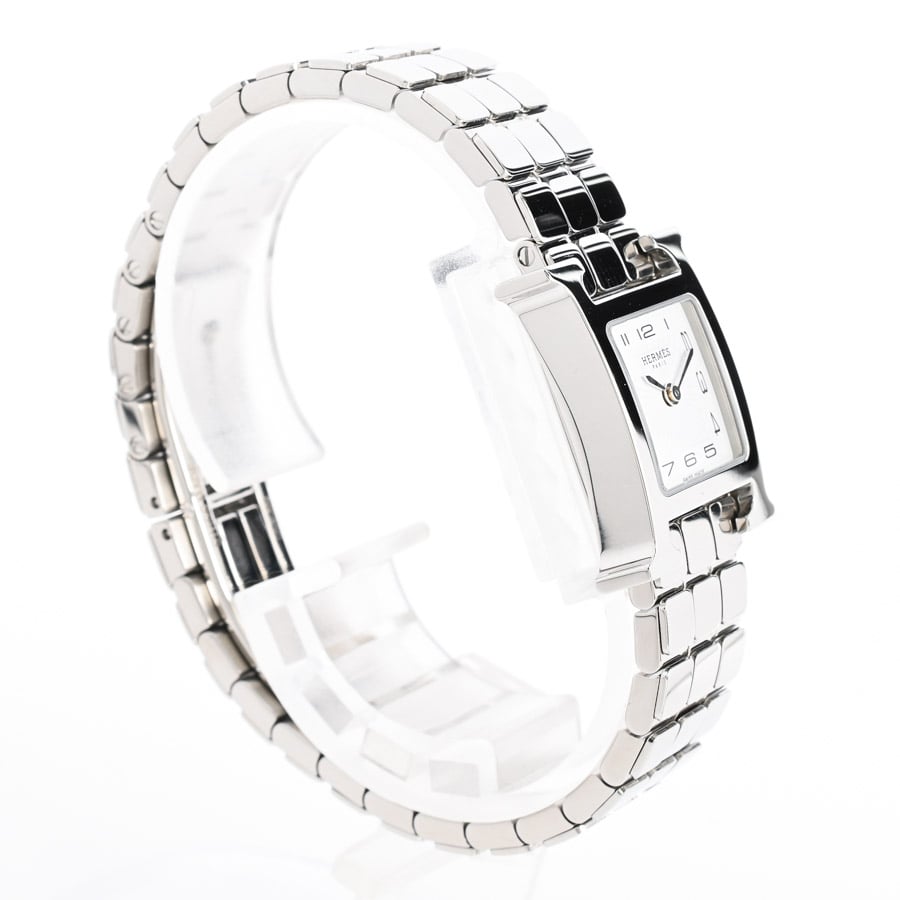 ＊ララ さま＊専用　HERMES Hウォッチ ミニ ss hh1.110 エルメス Hウォッチ ミニ HH1.110 ホワイト レディース 時計 【中古