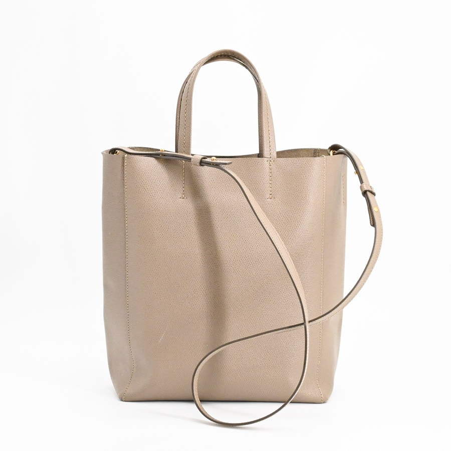 CELINE セリーヌ 2WAY バーティカル カバ スモール トート ショルダーバッグ 176183 レザー ベージュ  レディース【中古】 CELINE セリーヌ バーティカルカバスモール 176183 2way バッグ