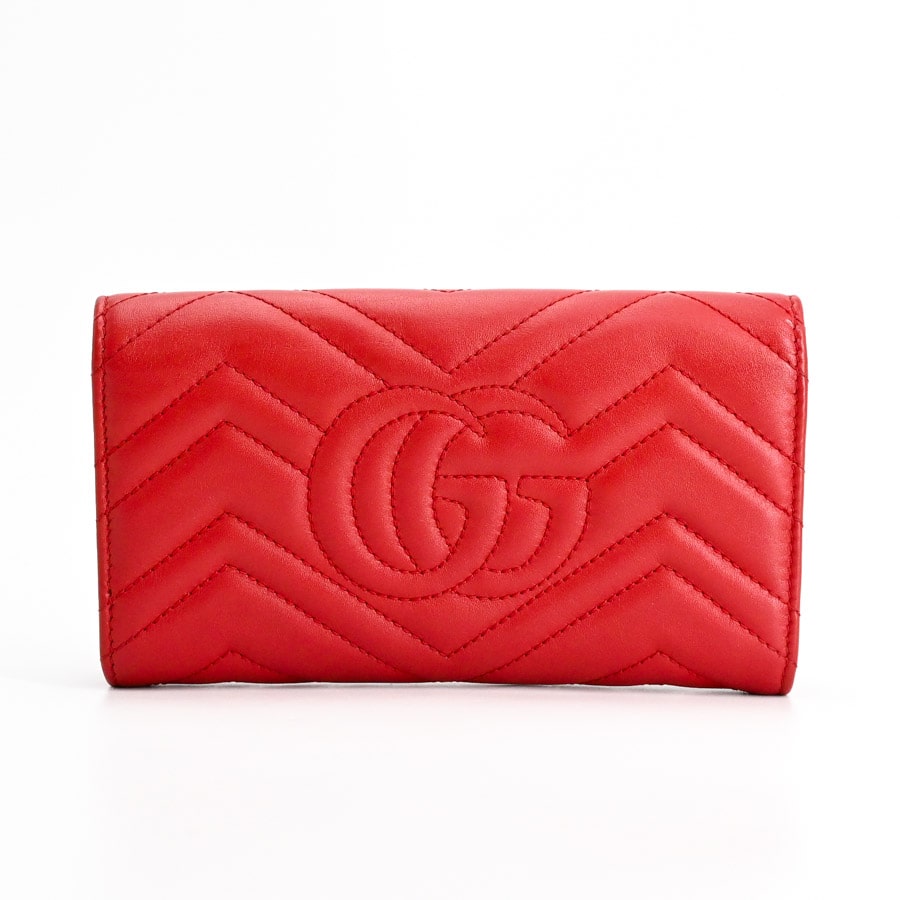 GUCCI レッド 長財布 GGマーモントコンチネンタルウォレット(約W19xH11cm(実寸) レッド
