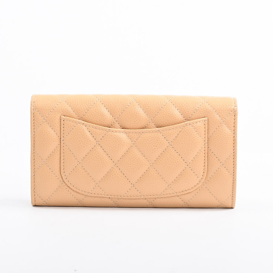 クラシックロングフラップウォレット(約W19xH10cm ベージュ): ブランド
