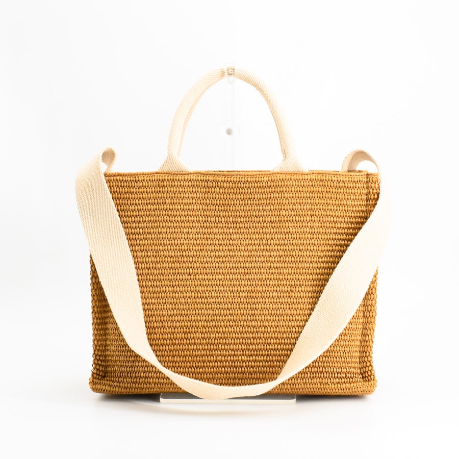 【極美品】MARNI ライトブラウン スモールトートバッグ　　ナチュラル ナチュラルトートバッグスモール(約W31.5xH23xD13cm(実寸) ブラウン