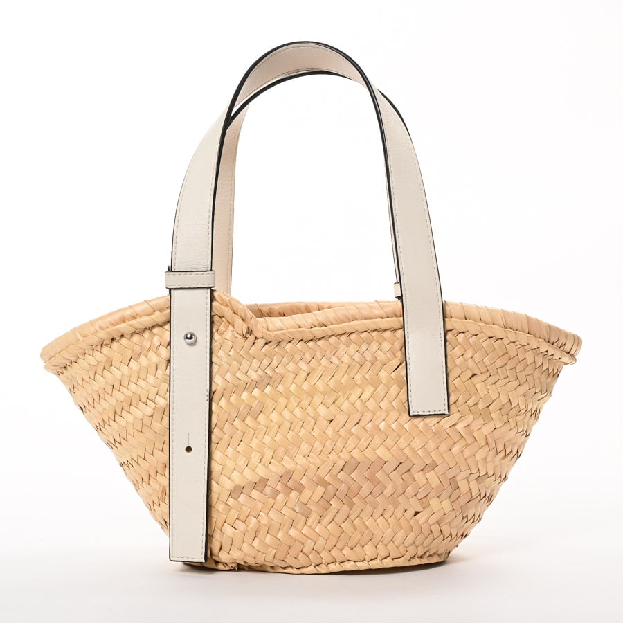 LOEWE 大人かわいい☆使いやすい バスケットバッグ スモール ☆【LOEWE】☆バスケットバッグ スモール かごバック☆WHITE