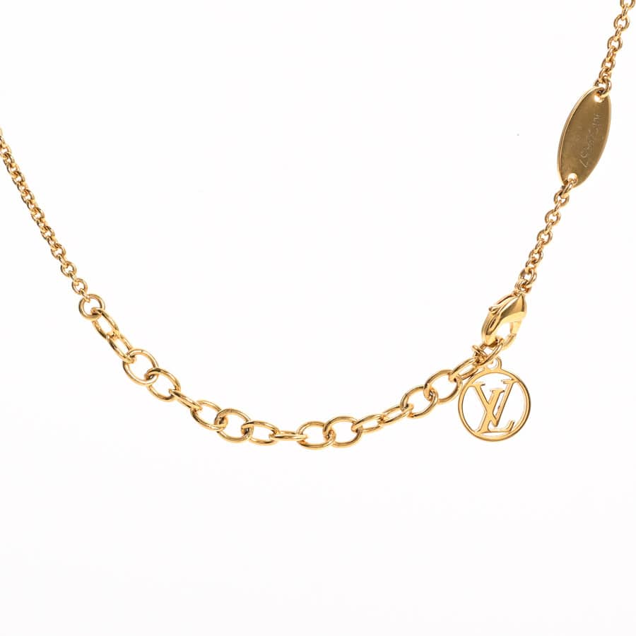 ルイヴィトン LOUIS VUITTON エセンシャル V ネックレス GP ゴールド 