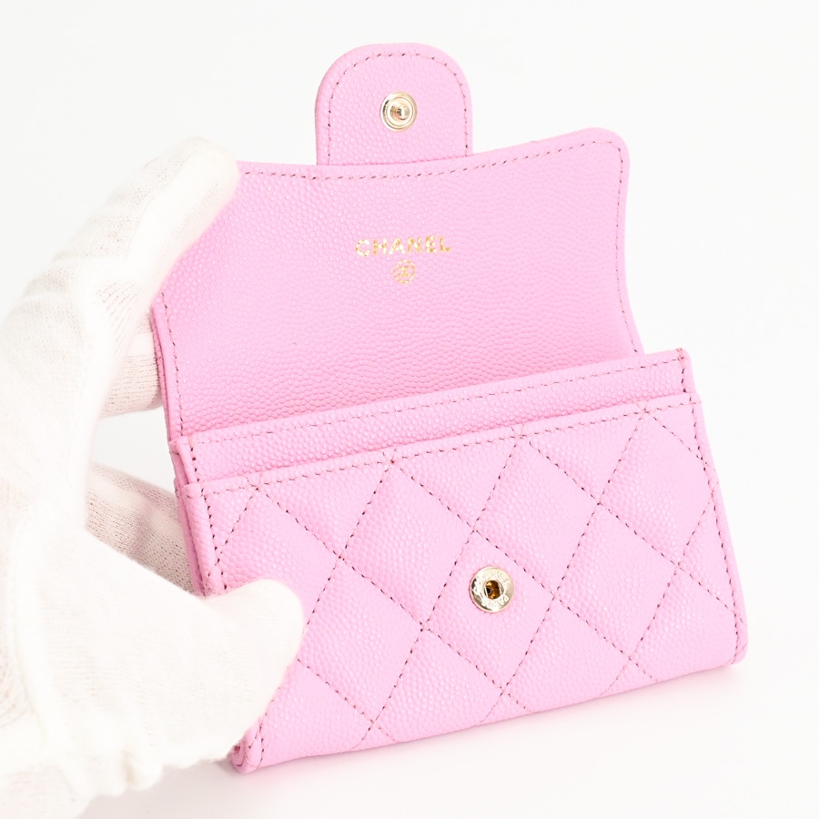 大人可愛いピンク【CHANEL】 クラシック フラップ カード ケース シャネル 23P クラシックフラップ カードケース大 ピンク