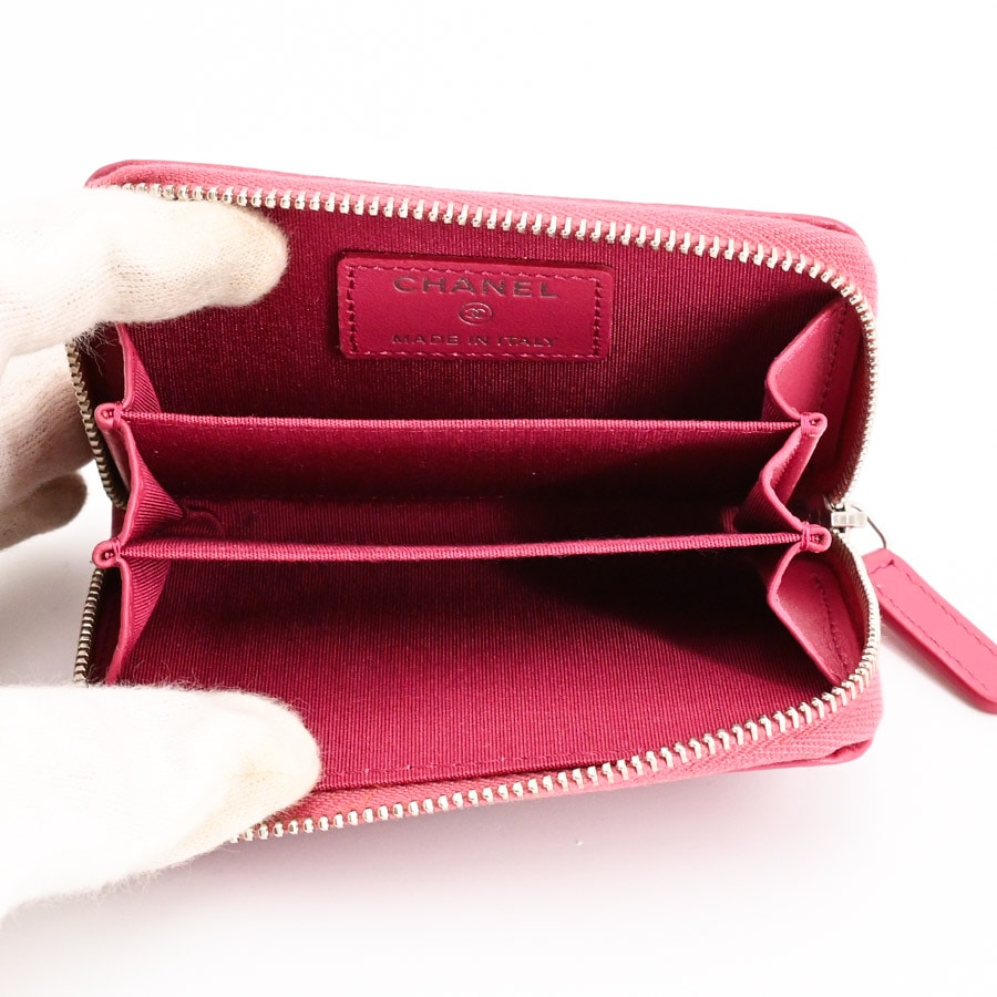 CHANELジップパース ジップコインパース(約W10.5xH7.5cm(実寸) ピンク): ブランド