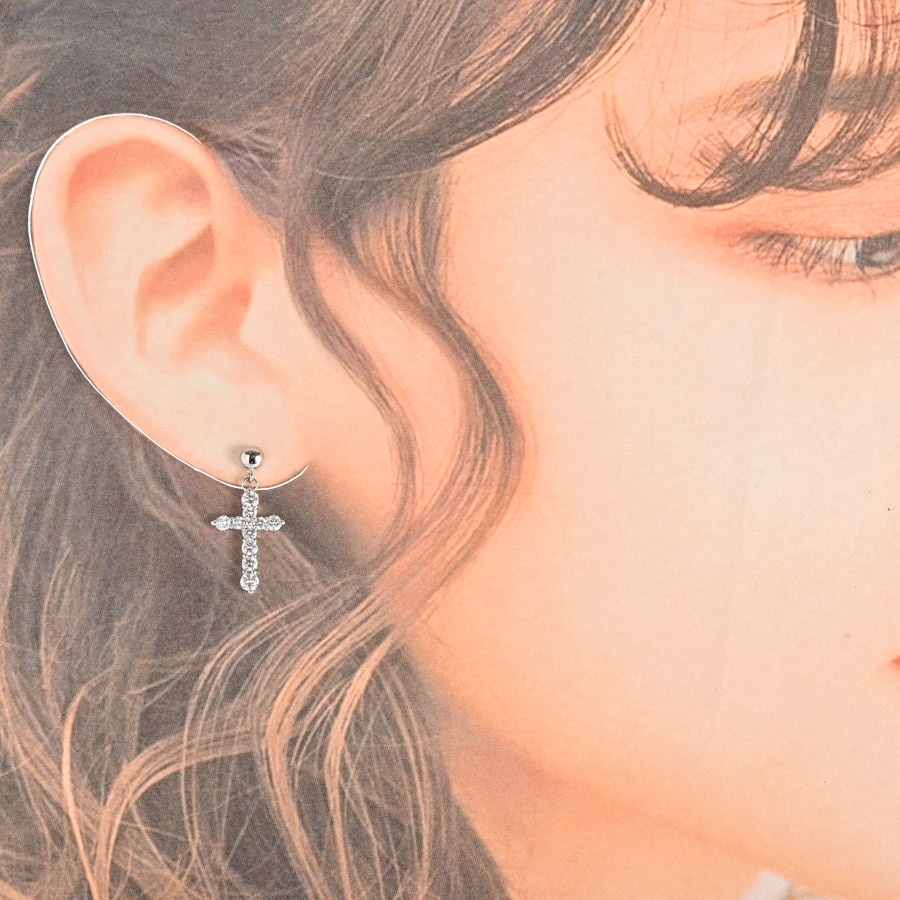 ダイヤ ピアス(チャーム:約幅10xH18mm): ジュエリー【公式】ブランド品