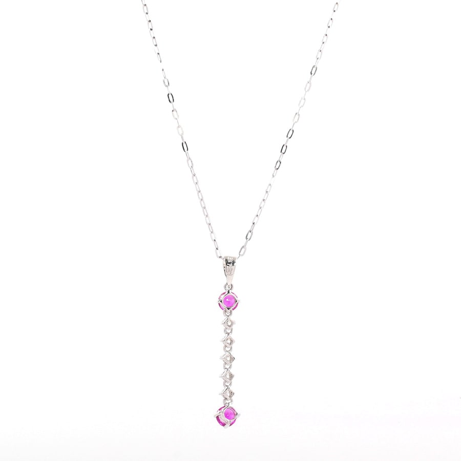 ルビー ネックレス | K18ホワイトゴールド | 中古A品| レディース