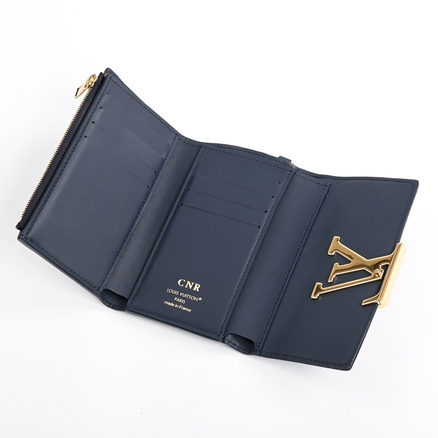 ポルトフォイユカプシーヌコンパクト(約W13.5xH9.5cm(実寸) ネイビー